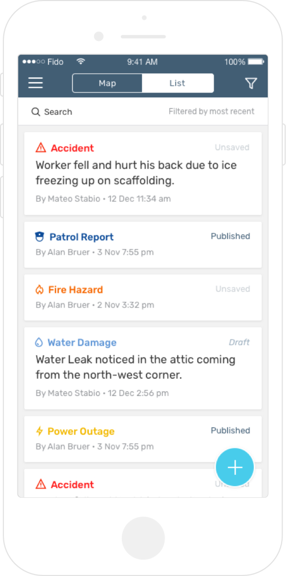 screenshot of 1st Reporting